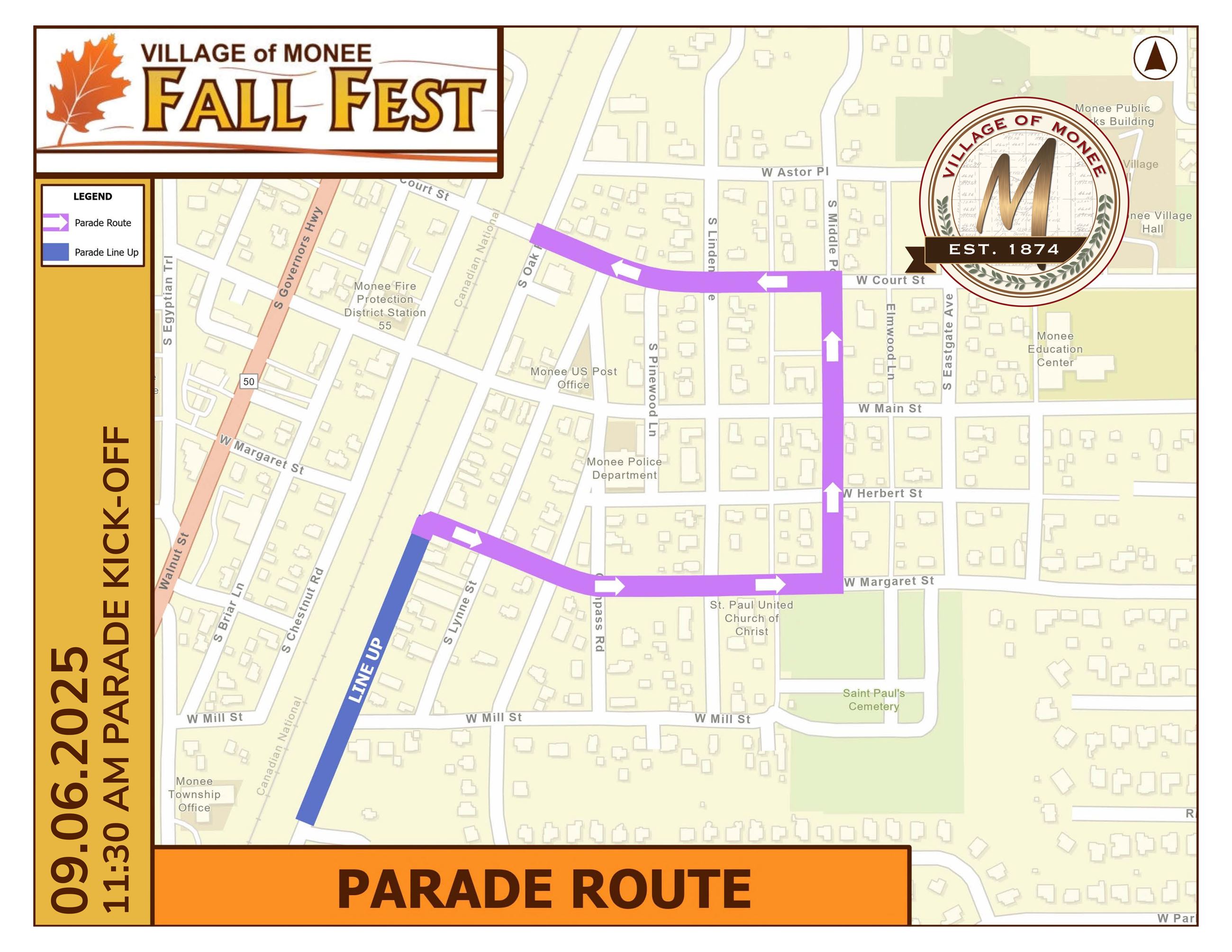 Fall Fest Parade Map 2025