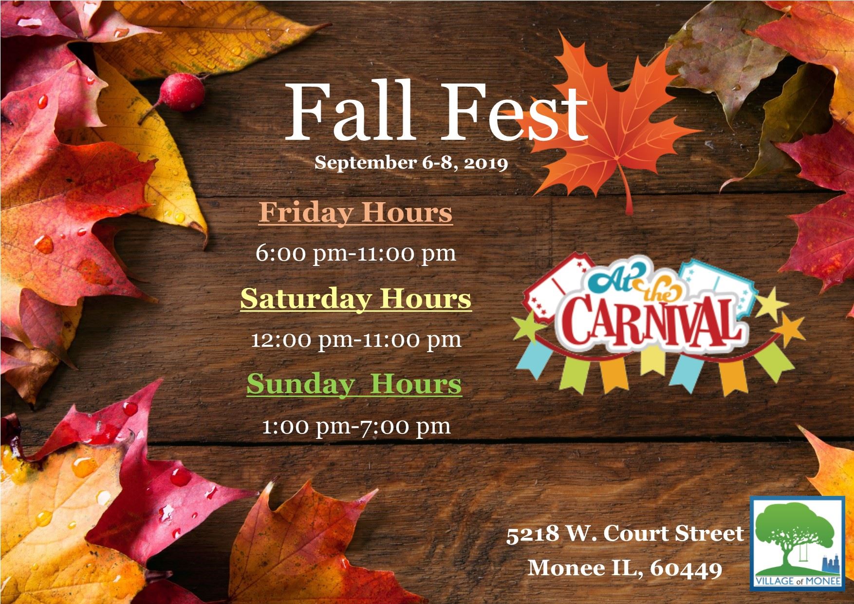 Fall Fest Hours