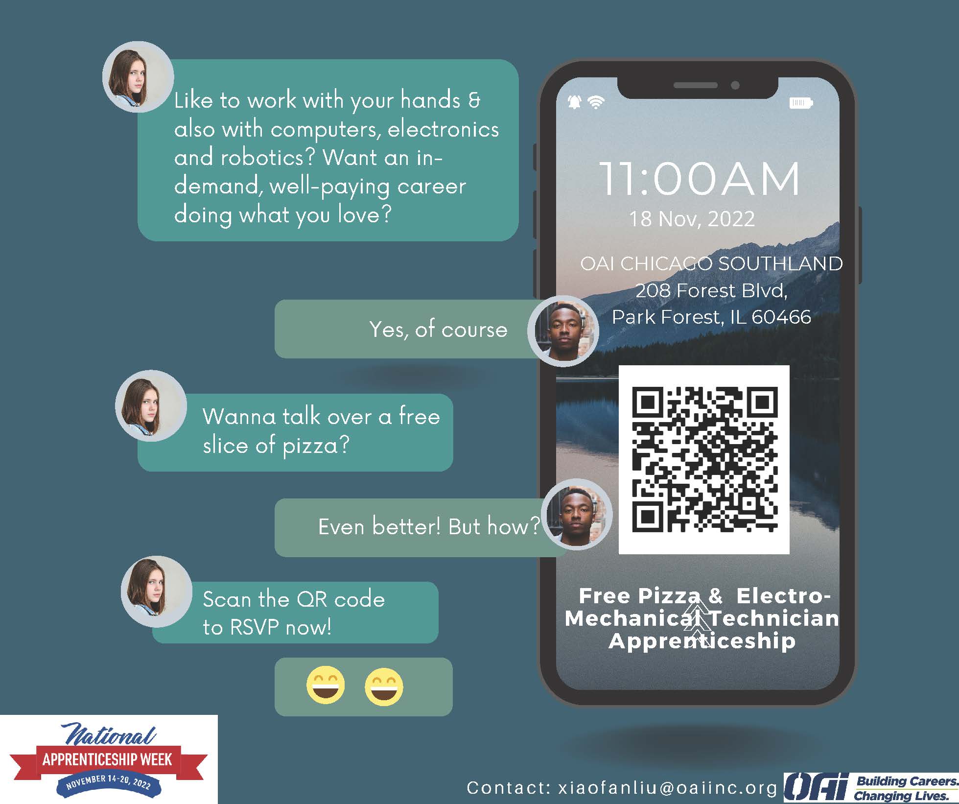 Nov 18 Free Pizza  EMT Apprenticeship Intake Event -social media